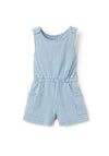 Zippy Girls Stripe Denim Dungaree Shorts, Blue