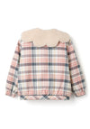 Zippy Girl Checked Jacket With Sherpa Collar, Multi