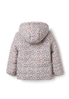 Zippy Girl Fleece Lined Floral Padded Coat, Beige