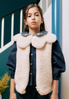 Zippy Girl Maxi Collar Sherpa Gilet, Beige