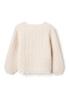 Zippy Girl Frill Hem Long Sleeve Knit Jumper, Cream