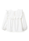 Zippy Girl Long Sleeve Frill Blouse, White