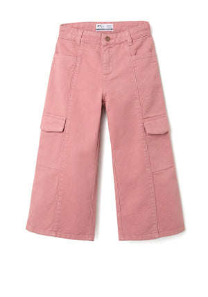 Zippy Girl Wide Leg Cargo Trouser, Pink