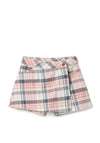 Zippy Girl Check Print Skort, White Multi