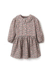 Zippy Girl Long Sleeve Corduroy Floral Dress, Beige