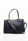 Zen Collection Pebbled Faux Leather Mini Grab Bag, Navy