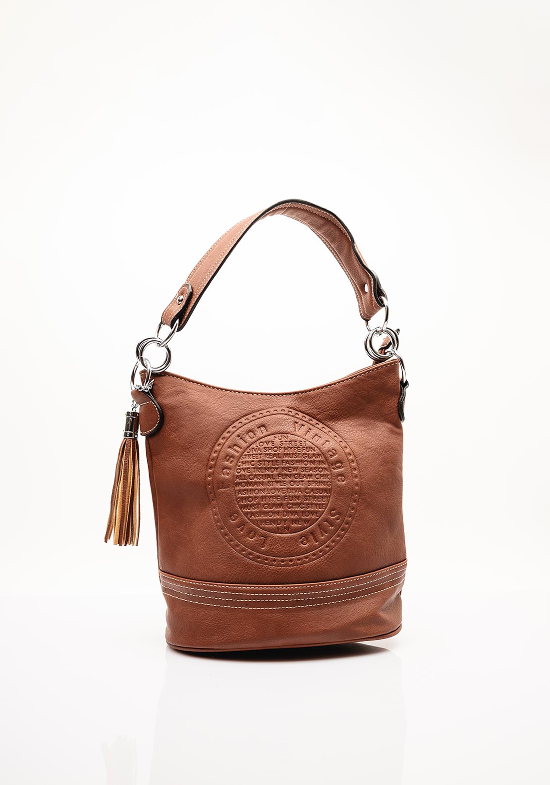 Zen Collection Colour Block Bucket Bag, Brown