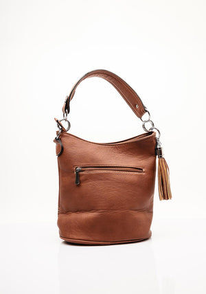 Zen Collection Colour Block Bucket Bag, Brown