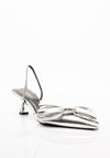 Zen Collection Metallic Bow Heels, Silver