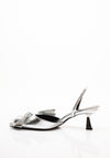 Zen Collection Metallic Bow Heels, Silver