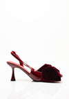 Zen Collection Velvet Bow Heels, Wine