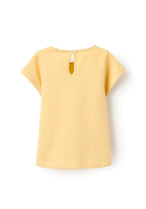 Zippy Girls Short Sleeve Wave Pocket Tee, Yellow