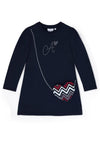 A Dee Mini Girl Alyssa Long Sleeve Dress, Navy