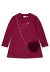 A Dee Mini Girl Alyssa Long Sleeve Dress, Wine