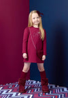 A Dee Mini Girl Alyssa Long Sleeve Dress, Wine