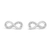 Absolute Stone Set Infinity Knot Earrings, Silver