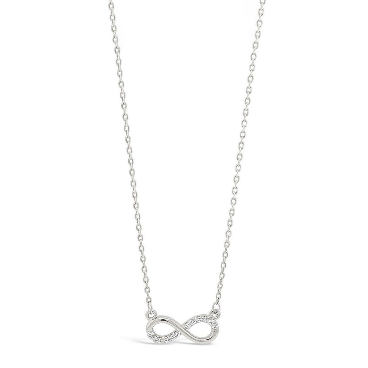 Absolute Stone Set Infinity Knot Necklace, Silver