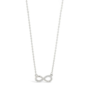 Absolute Stone Set Infinity Knot Necklace, Silver