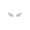 Absolute Diamante Leaf Earrings, Silver