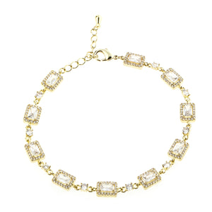 Absolute Diamante Row Bracelet, Gold
