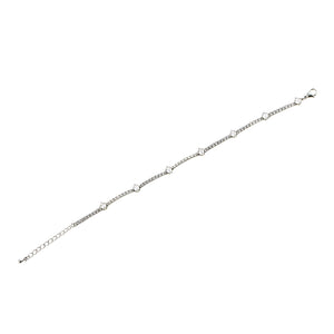 Absolute Noodle Diamante Row Bracelet, Silver