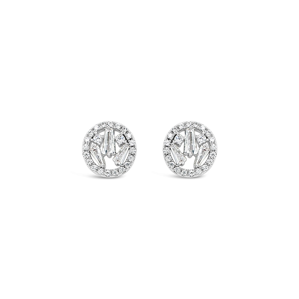 Absolute Silver Cluster Circle Stud Earrings, JE247SL