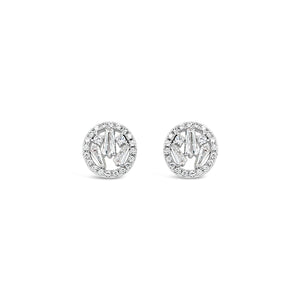 Absolute Silver Cluster Circle Stud Earrings, JE247SL