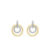 Absolute Gold Double Rings Stud Earrings, JE241GL