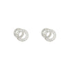 Absolute Interlocking CZ Circles Earrings, Silver