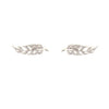 Absolute CZ Feather Earrings, Silver