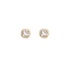 Absolute CZ Halo Stud Earrings, Gold