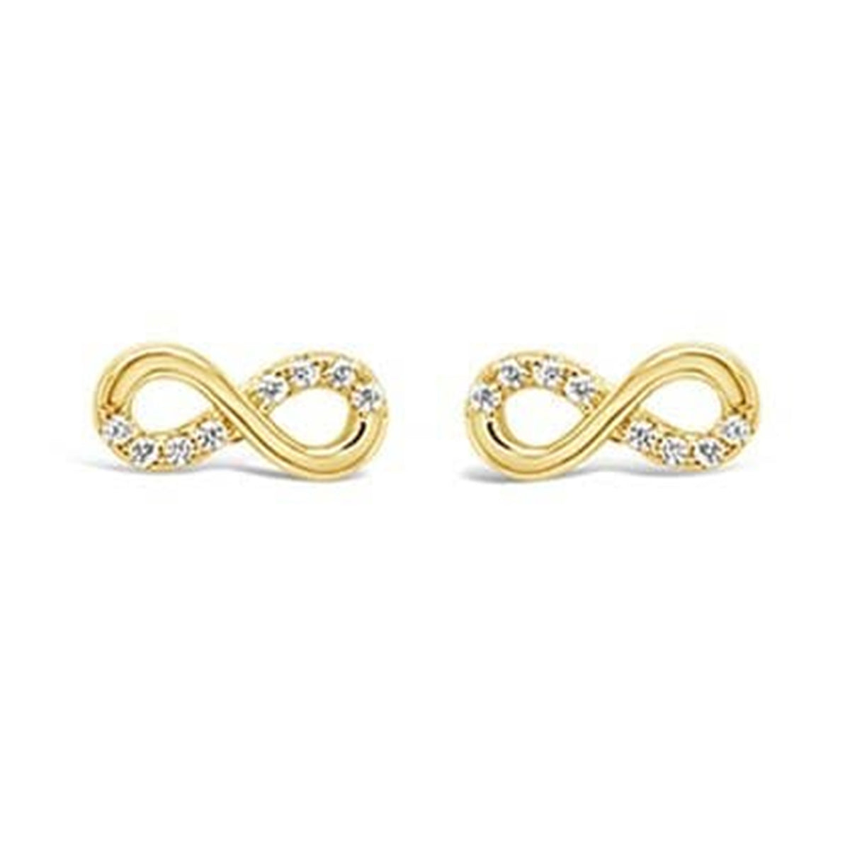 Absolute Stone Set Infinity Knot Earrings, Gold