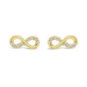 Absolute Stone Set Infinity Knot Earrings, Gold