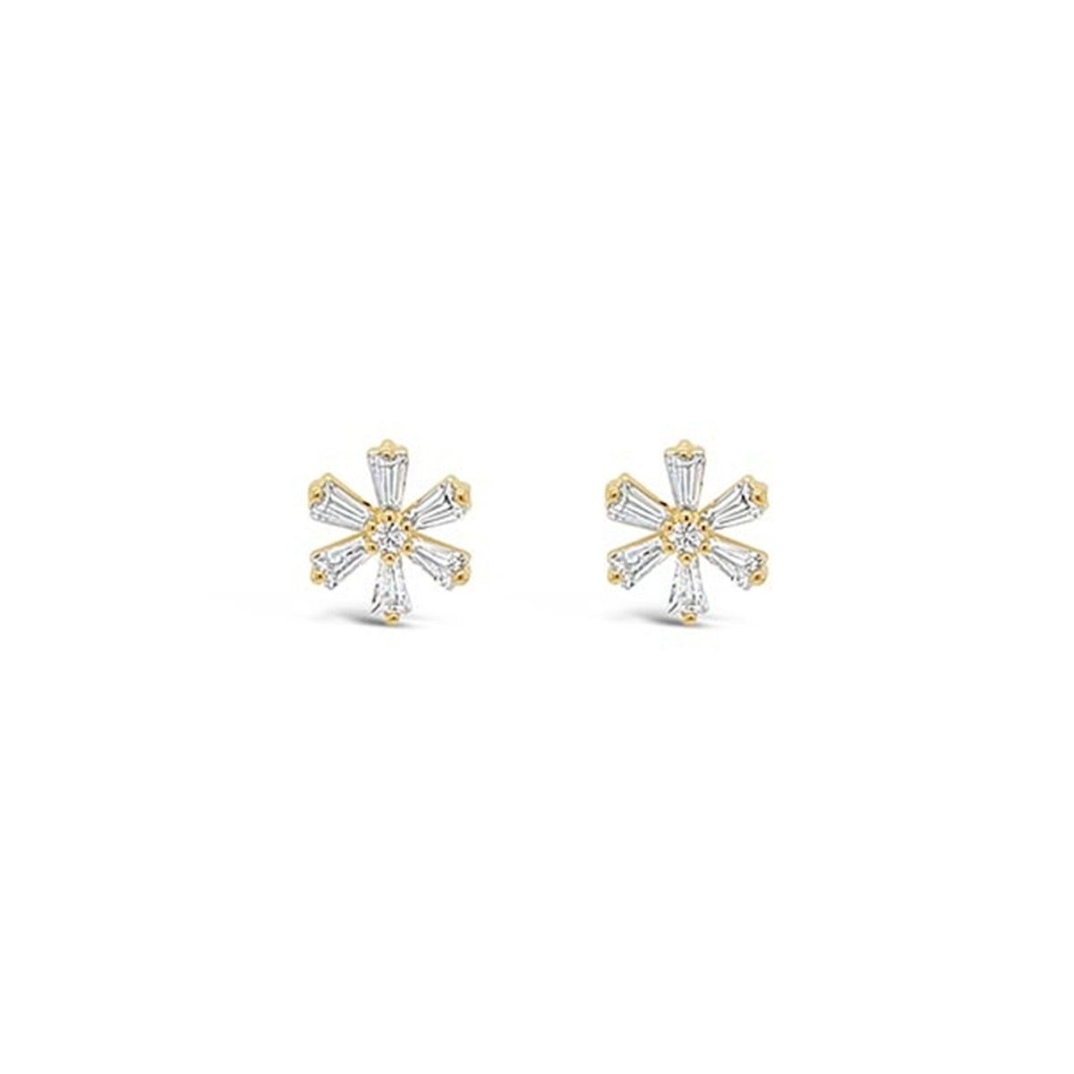 Absolute Diamante Flower Stud Earrings, Gold