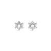 Absolute Pearl Flower Earrings, Silver