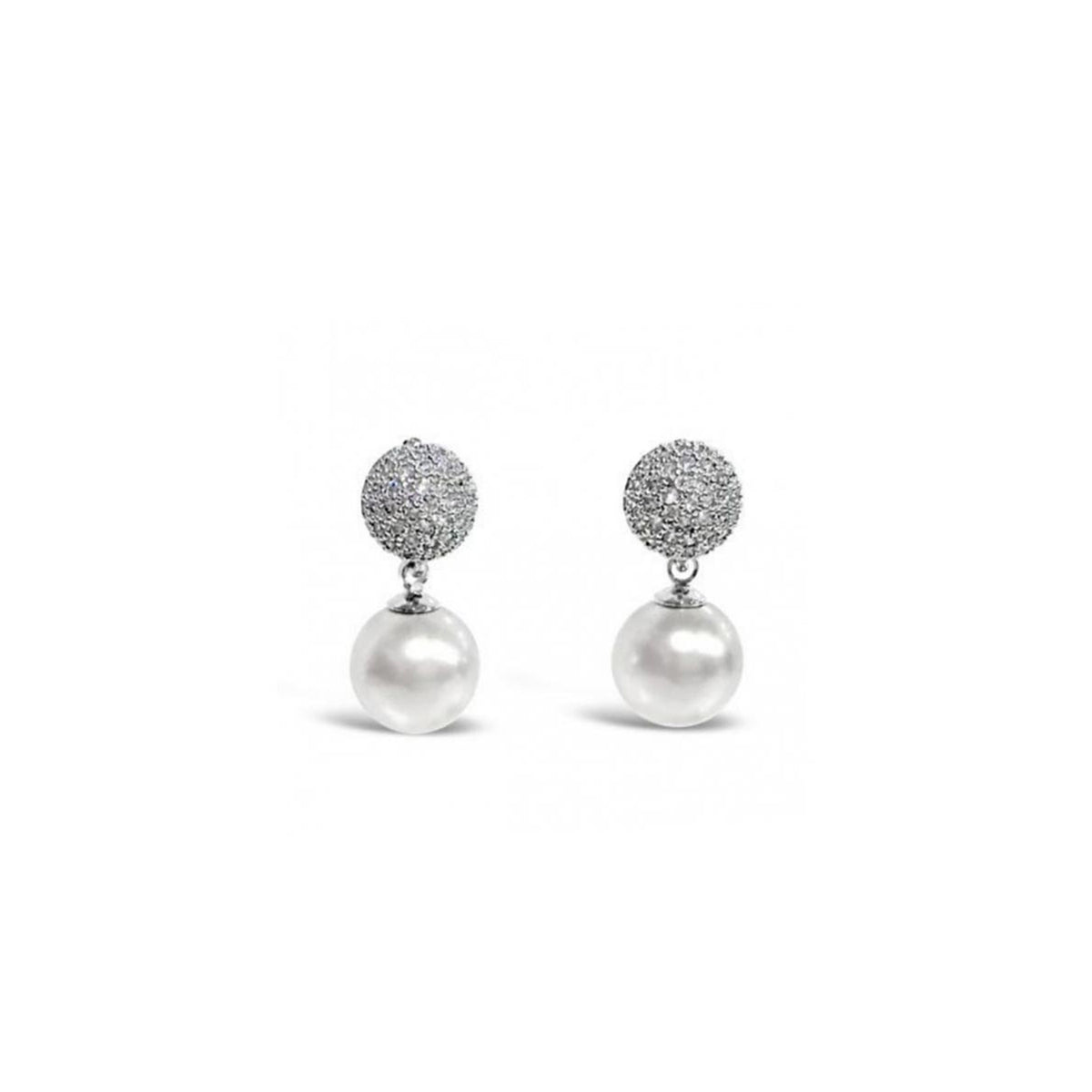 Absolute Grey Pearl Drop Earrings, Silver