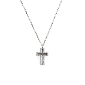 Absolute Kids Pearl Cross Pendant Necklace, Silver