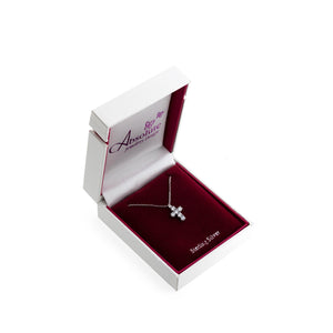 Absolute Kids CZ Cross Pendant Necklace, Silver