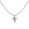 Absolute Kids Cross Pendant Pearl Necklace, Silver