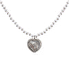 Absolute Kids Heart Cross Pendant Pearl Necklace, Silver