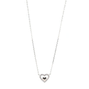 Absolute Jewellery Kids Crystal Heart Pendant, Silver
