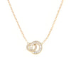Absolute Double Crystal Circle Pendant Necklace, Gold