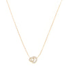 Absolute Double Crystal Circle Pendant Necklace, Gold