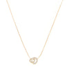 Absolute Double Crystal Circle Pendant Necklace, Gold