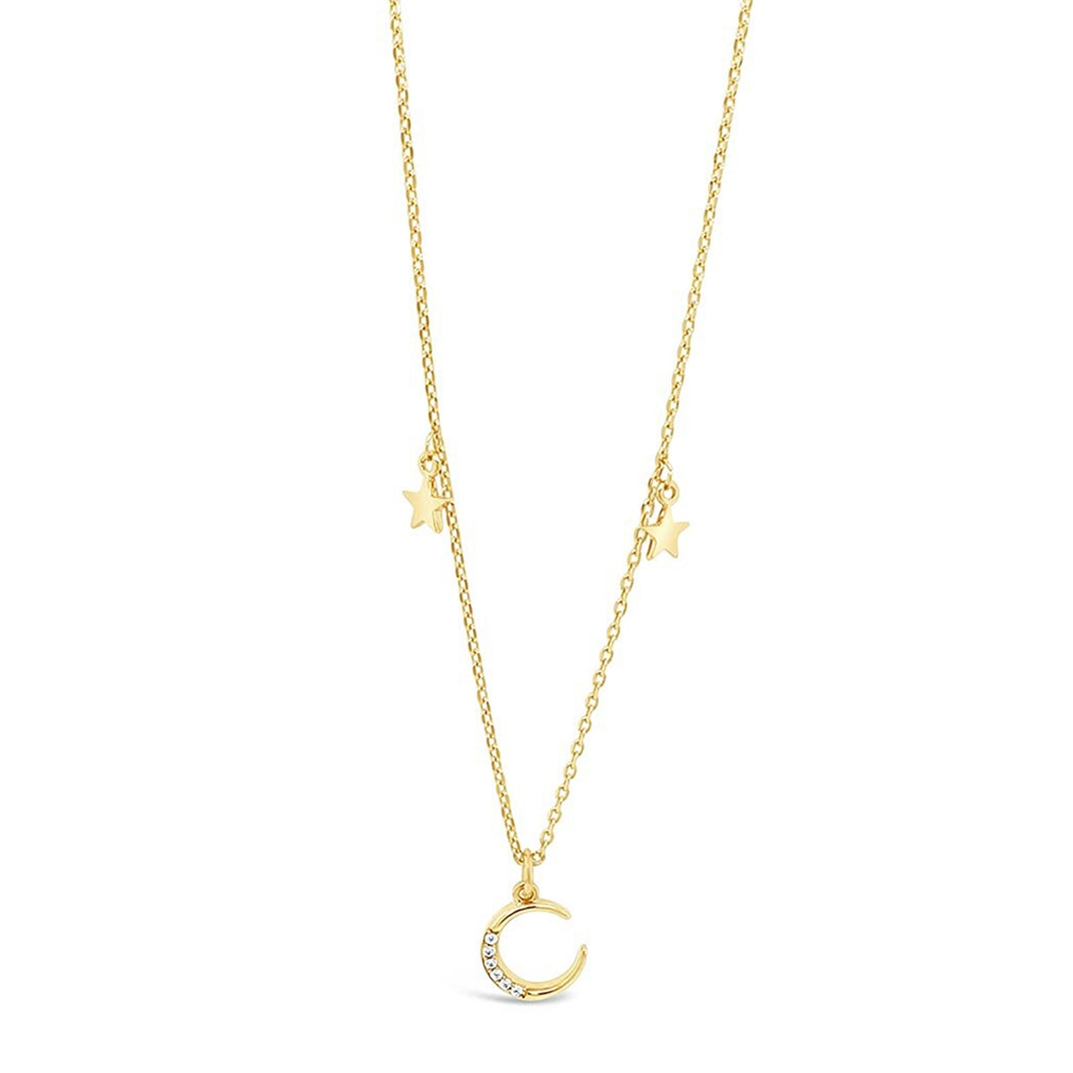Absolute Delicate Moon & Stars Necklace, Gold