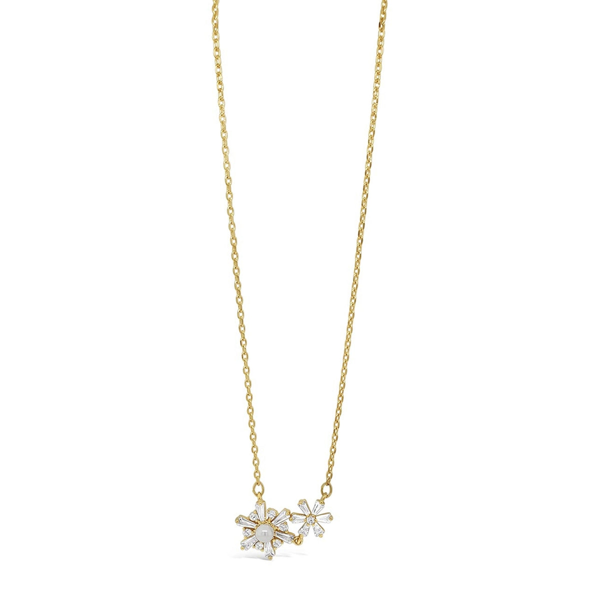 Absolute Diamante Flower Pendant Necklace, Gold
