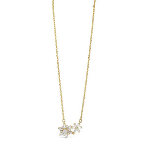 Absolute Diamante Flower Pendant Necklace, Gold