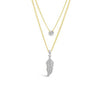 Absolute Crystal Feather Layered Necklace, Gold