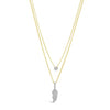 Absolute Crystal Feather Layered Necklace, Gold