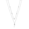 Absolute Spike Pendant Layered Necklace, Silver